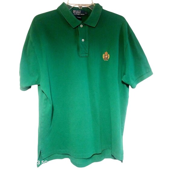 Polo By Ralph Lauren Green Mens Polo Shirt L 100% Cotton Short Sleeve Embroidere - Picture 1 of 5
